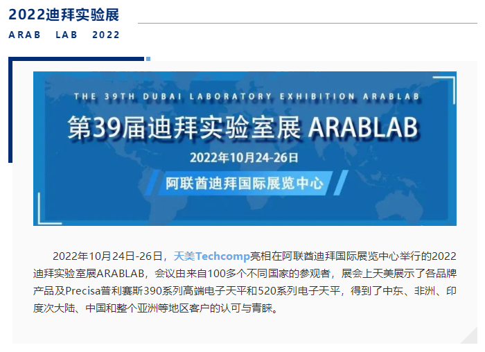 【展会回顾】Precisa普利赛斯亮相2022迪拜实验室展ARABLAB(图1)